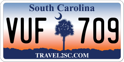 SC license plate VUF709