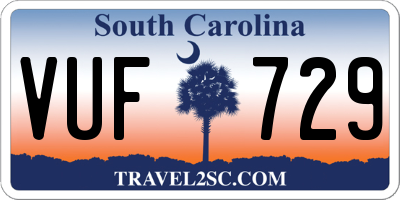 SC license plate VUF729