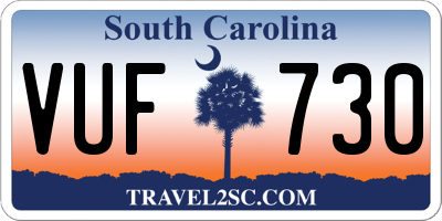 SC license plate VUF730