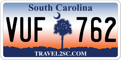 SC license plate VUF762