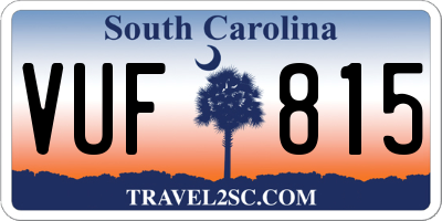 SC license plate VUF815