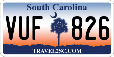 SC license plate VUF826