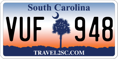 SC license plate VUF948