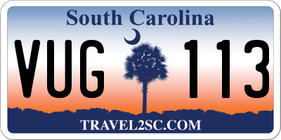 SC license plate VUG113