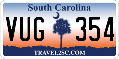 SC license plate VUG354