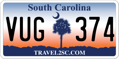 SC license plate VUG374