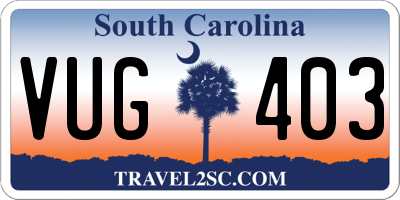 SC license plate VUG403