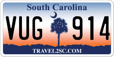 SC license plate VUG914