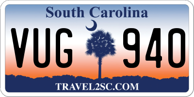 SC license plate VUG940
