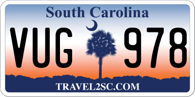 SC license plate VUG978