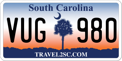 SC license plate VUG980