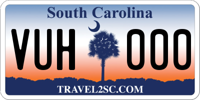 SC license plate VUH000