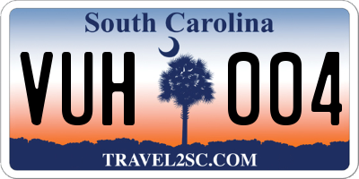 SC license plate VUH004