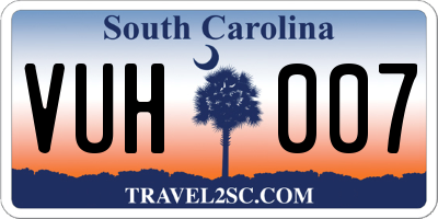 SC license plate VUH007