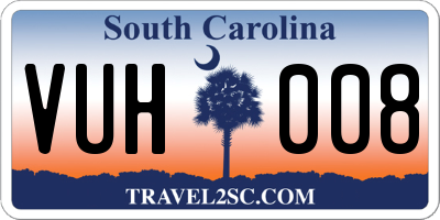 SC license plate VUH008