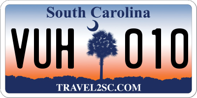 SC license plate VUH010