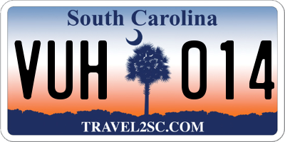 SC license plate VUH014