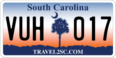 SC license plate VUH017