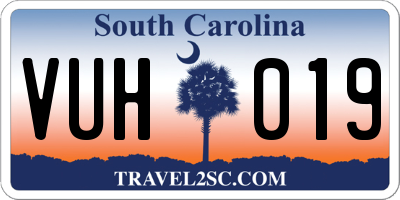 SC license plate VUH019