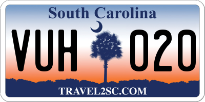 SC license plate VUH020