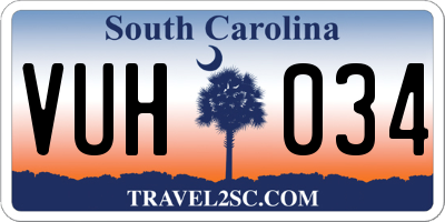 SC license plate VUH034