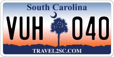 SC license plate VUH040