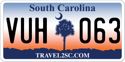 SC license plate VUH063