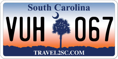 SC license plate VUH067
