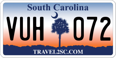 SC license plate VUH072