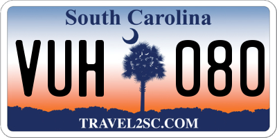 SC license plate VUH080