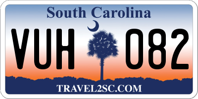 SC license plate VUH082