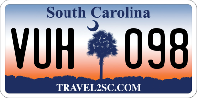 SC license plate VUH098