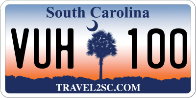 SC license plate VUH100