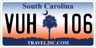 SC license plate VUH106