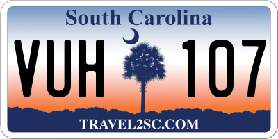SC license plate VUH107