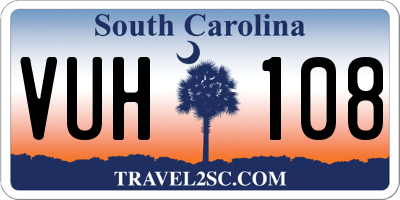 SC license plate VUH108