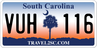 SC license plate VUH116