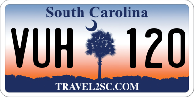 SC license plate VUH120
