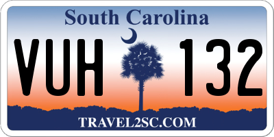 SC license plate VUH132
