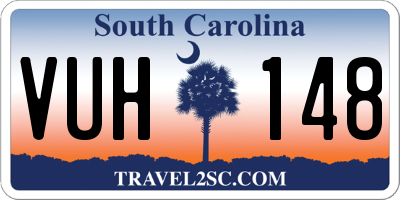 SC license plate VUH148