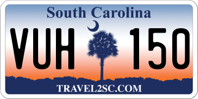SC license plate VUH150