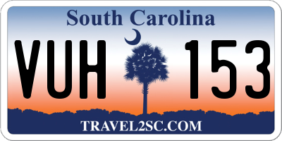 SC license plate VUH153