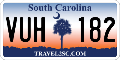 SC license plate VUH182