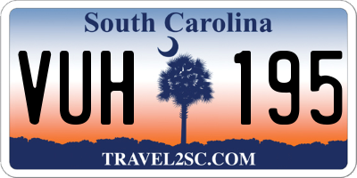 SC license plate VUH195