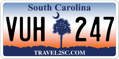 SC license plate VUH247