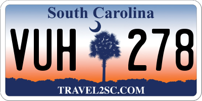 SC license plate VUH278