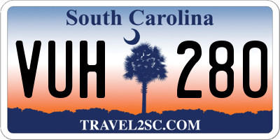 SC license plate VUH280