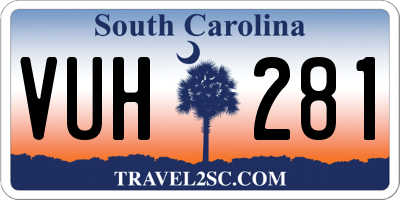SC license plate VUH281