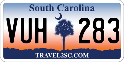 SC license plate VUH283