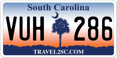 SC license plate VUH286